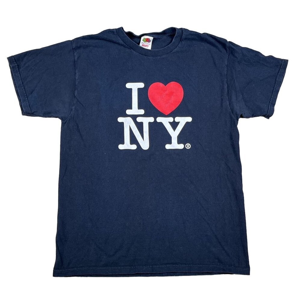 I Love New York Black 100% Cotton T-Shirt Size Large